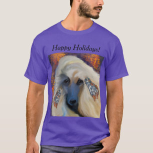 Camiseta Cão Afegão Branco