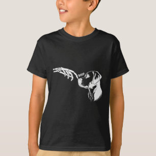 Camiseta Cão Amante Esqueleto Mão Boop Divertido Halloween