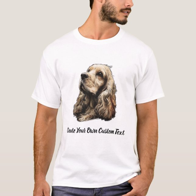 Camiseta Cão American Cocker Spaniel Crie Seu Próprio Perso (Frente)
