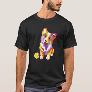 Camiseta cão animal de estimação aguarela corgi