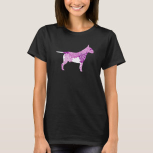 Camiseta Cão Arte Floral Bull Terrier Silhoule 1