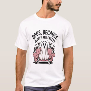 Camiseta Cão Assustador de Halloween Fantasma Sinistro