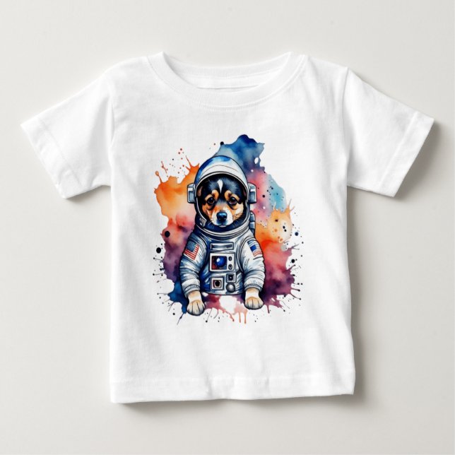 Camiseta Cão astronauta de animais giros (Frente)