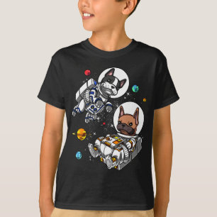 Camiseta Cão Astronauta do Bulldog Francês Espacial
