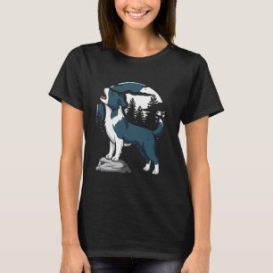Camiseta Cão Australiano de Gado Pet - Raça Uivando na Lua