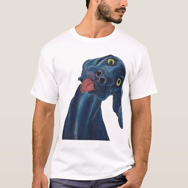 Camiseta Cão azul parvo (Frente)