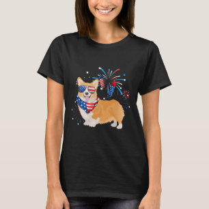 Camiseta Cão Bandeira Americana Dos EUA 4 De Julho Amante D