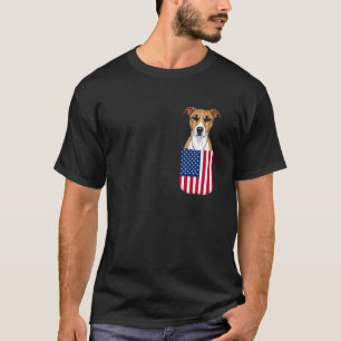 Camiseta Cão Basenji Bandeira Americana Patriótica 4 de Jul