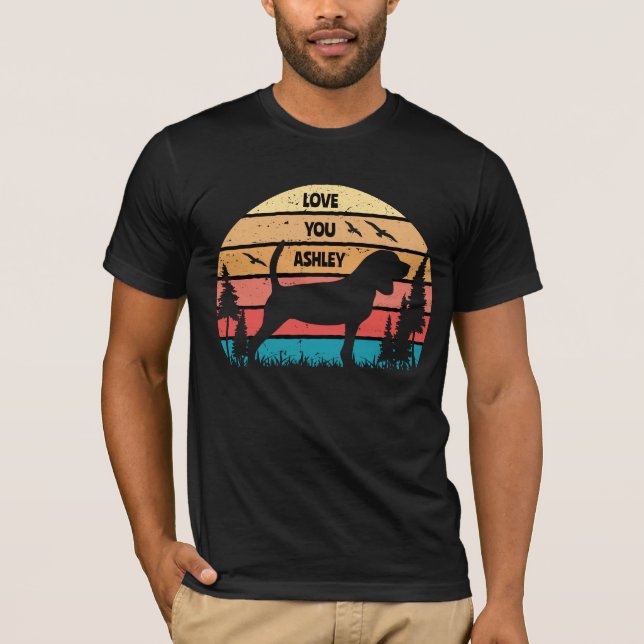 Camiseta Cão-Beagle retrô (Frente)