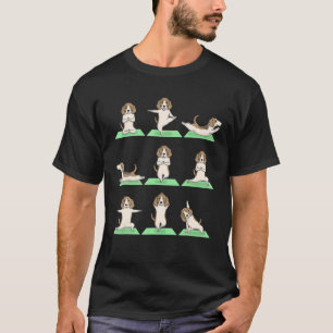 Camiseta Cão-Beagle Yoga Pose Zen Cute Workout Exercício Yo