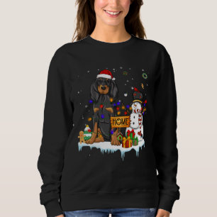 Camiseta Cão Black And Tan Coonhound Com Chapéu De Natal Ch
