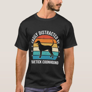 Camiseta Cão Bluetick Coonhound Pôr do Sol Retro