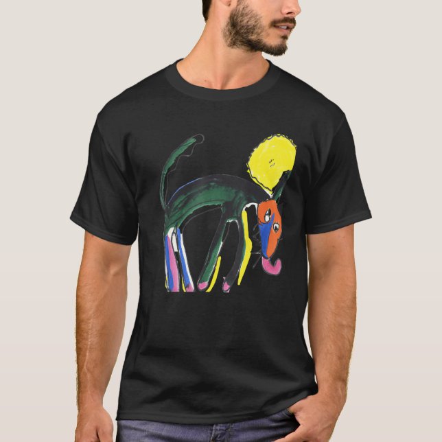Camiseta Cão bobo de cachorrinho multicolor (Frente)