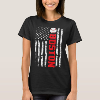 Camiseta Cão Boston Terrier Bandeira Americana 4 de Julho P
