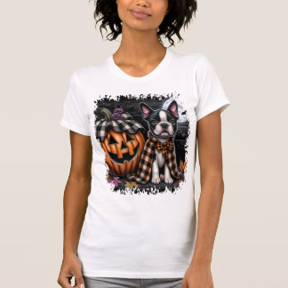 Camiseta Cão Boston Terrier Halloween