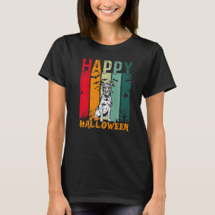 Camiseta Cão Bovino Australiano Jantar de Halloween Retrô