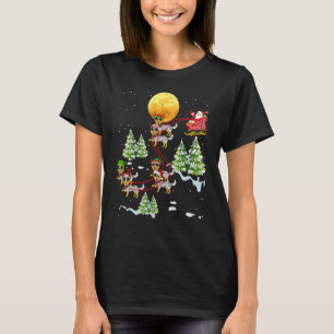 Camiseta Cão Bovino Australiano Rena de Natal Cavalgando Pa
