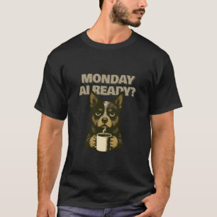 Camiseta Cão Bovino Australiano Segunda-feira Já é Divertid