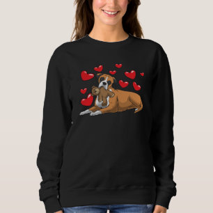 Camiseta Cão-boxer com animal recheado e corações