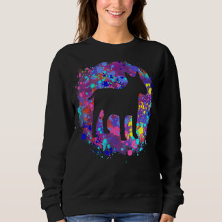 Camiseta Cão Bull Terrier Arte de respingo de aquarela rosa