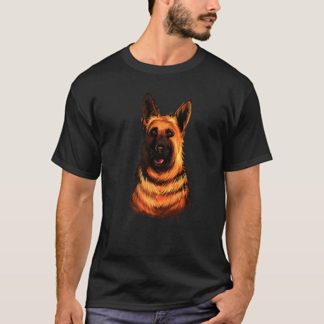 Camiseta Cão-cabeça-german shepherd (Frente)