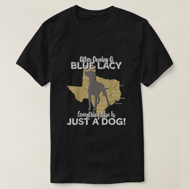 Camiseta Cão Caçador de Azul-Lacy (Frente do Design)