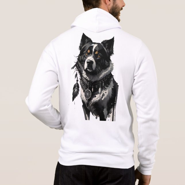 Camiseta cão, caçador de sonhos, amuleto, talismã, (Verso)