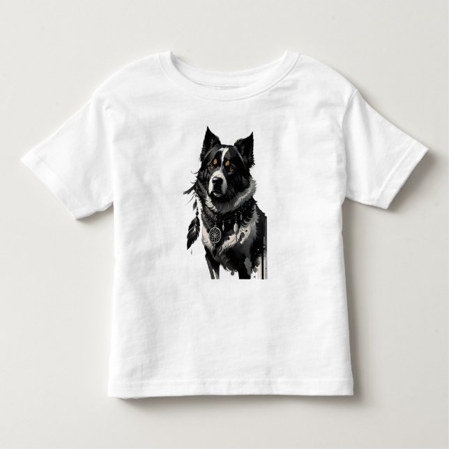 Camiseta cão, caçador de sonhos, amuleto, talismã, (Frente)