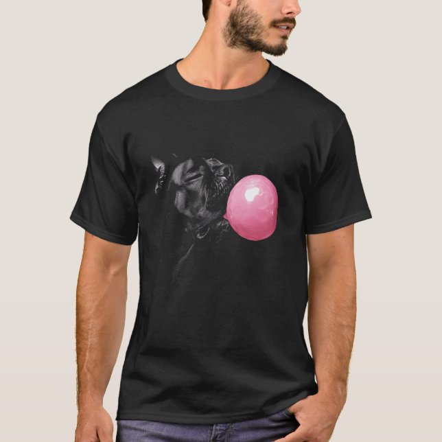 Camiseta Cão Cane Corso Chiclete Rosa (Frente)