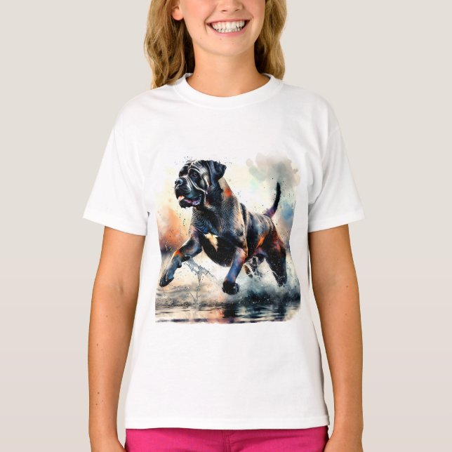Camiseta Cão Cane Corso em aquarela (Frente)