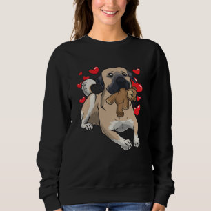 Camiseta Cão-cangal com animal recheado e muitos coraçõe