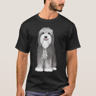 Camiseta Cão Cartoon Collie Cute Beardie Lover