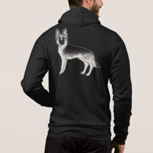 Camiseta Cão Cartoon Pastor Alemão Sable Prata GSD
