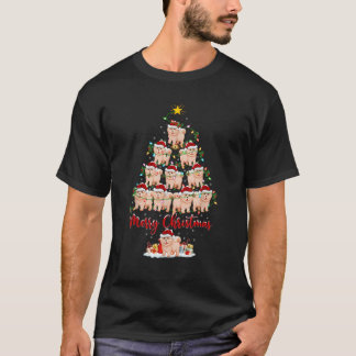Camiseta Cão Chow Chow Iluminação de Natal Papai Noel Chow