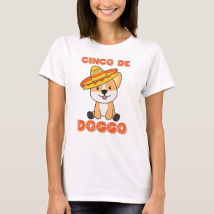 Camiseta Cão Cinco De Doggo Mexicano Sombrero Corgi