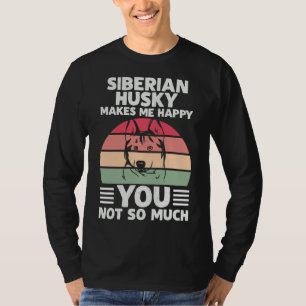 Camiseta Cão Citado Siberian Husky Me Faz Feliz