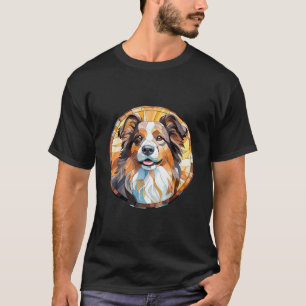 Camiseta Cão Collie, Borda de Vidro Doce