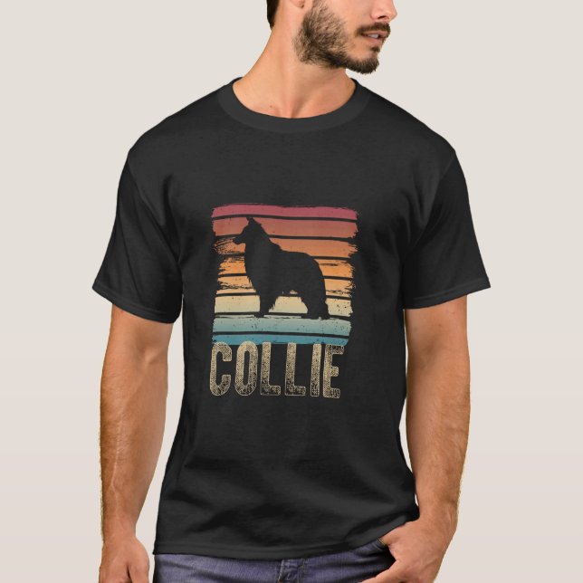 Camiseta Cão Collie de Cabelo Longo (Frente)