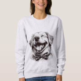 Camiseta cão com arco de gravata rindo