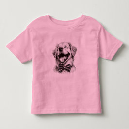 Camiseta cão com arco de gravata rindo