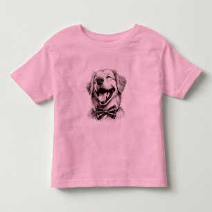 Camiseta cão com arco de gravata rindo