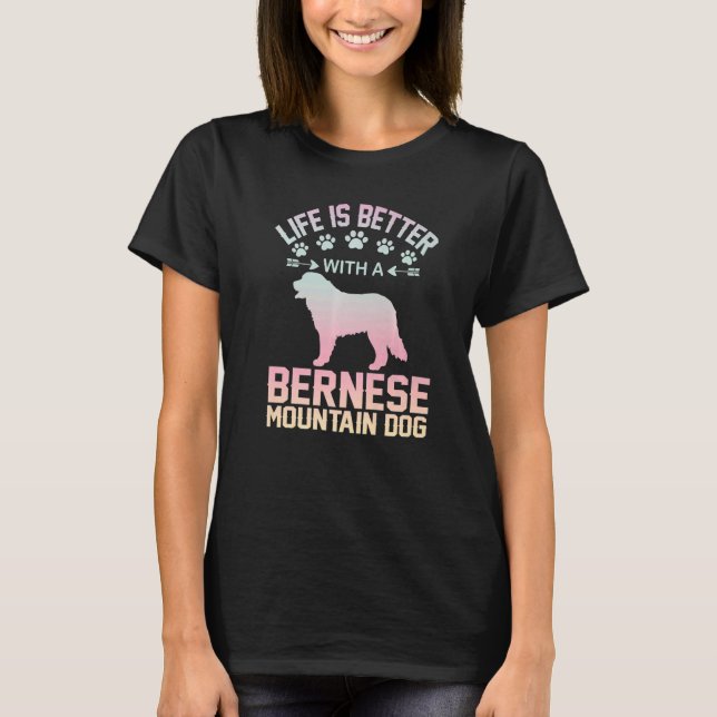Camiseta Cão com Cão de Montanha Bernês 1 (Frente)