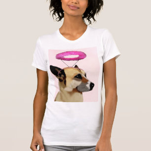 Camiseta Cão com Halo Rosa