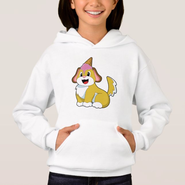 Camiseta Cão com sorvete de Waffle (Frente)