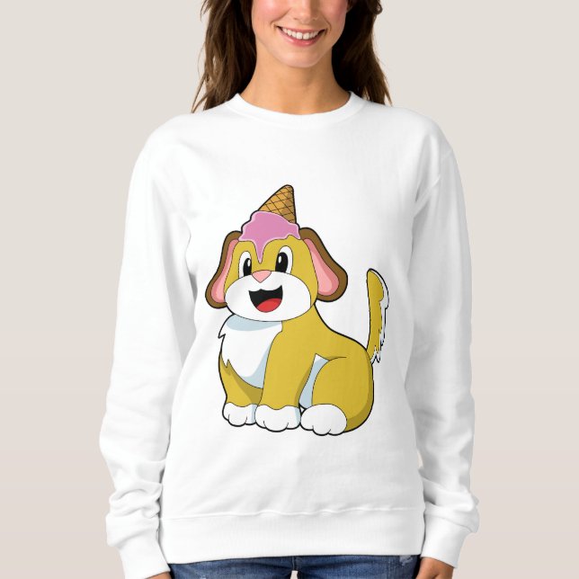 Camiseta Cão com sorvete de Waffle (Frente)