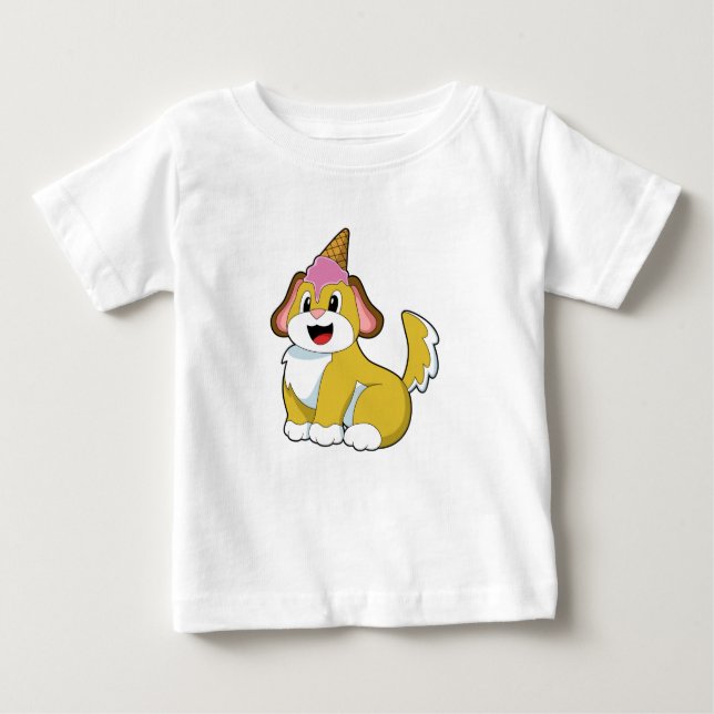 Camiseta Cão com sorvete de Waffle (Frente)
