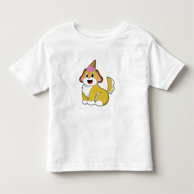 Camiseta Cão com sorvete de Waffle (Frente)