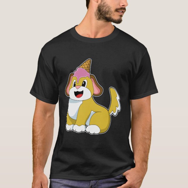 Camiseta Cão com sorvete de Waffle (Frente)