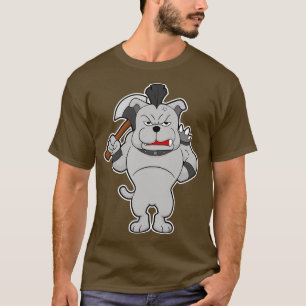 Camiseta Cão como guerreiro com a Ax