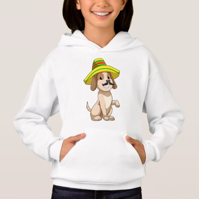 Camiseta Cão como mexicano com chapéu de palha (Frente)